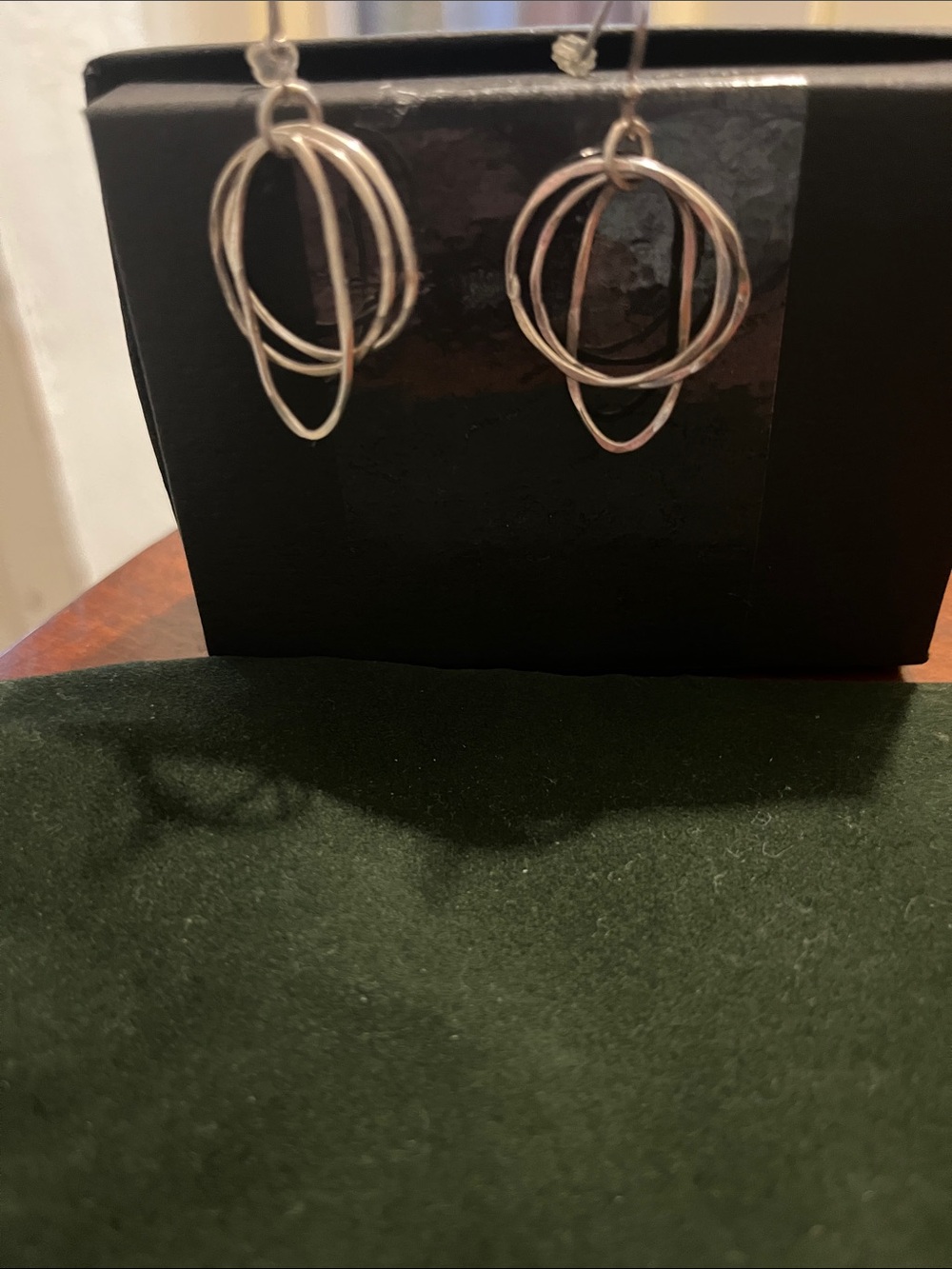 Silver Multi-Ring Dangle Earrings - Sleek Layered Hoops